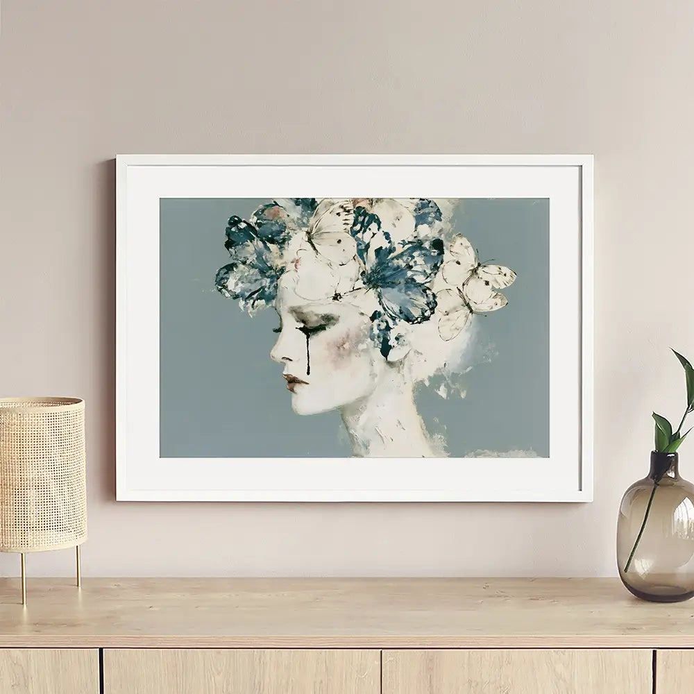 Whispered Butterfly Reverie Framed Art Print Whispered Butterfly Reverie Framed Art Print wall art product Chromatic Storm Studio