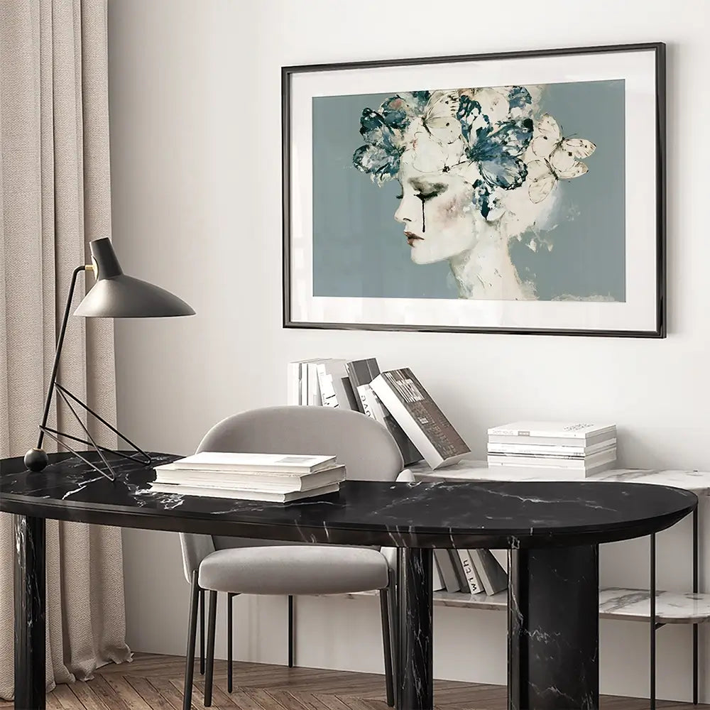 Whispered Butterfly Reverie Framed Art Print Whispered Butterfly Reverie Framed Art Print wall art product Chromatic Storm Studio