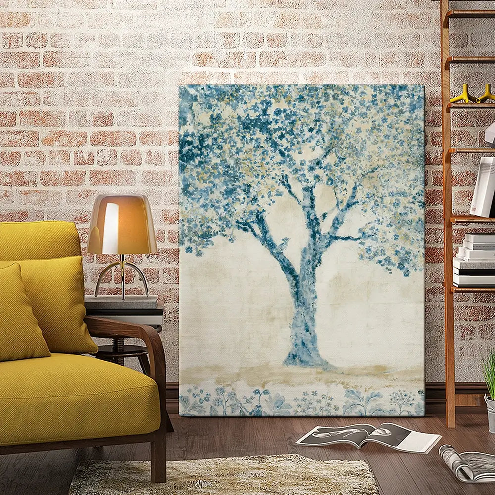 Whispered Indigo Tree Canvas Print Whispered Indigo Tree Canvas Print wall art product Chromatic Storm Studio