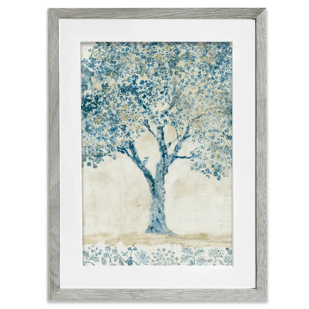 Whispered Indigo Tree Framed Art Print Whispered Indigo Tree Framed Art Print wall art product Chromatic Storm Studio