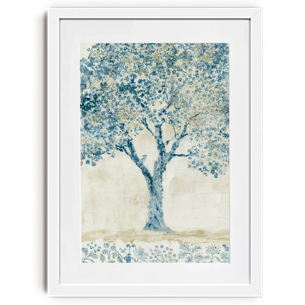 Whispered Indigo Tree Framed Art Print Whispered Indigo Tree Framed Art Print wall art product Chromatic Storm Studio