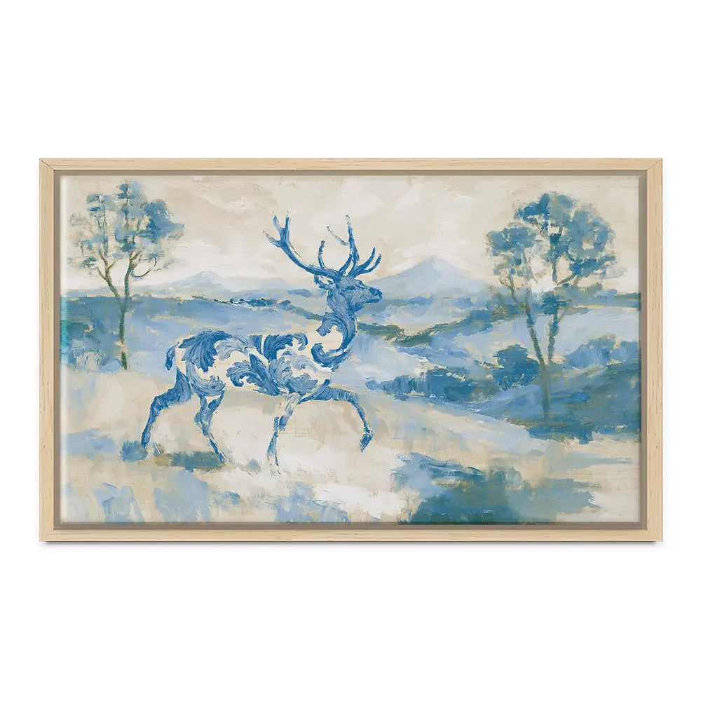 Whispered Stag Crossing Field Canvas Print Whispered Stag Crossing Field Canvas Print wall art product Chromatic Storm Studio