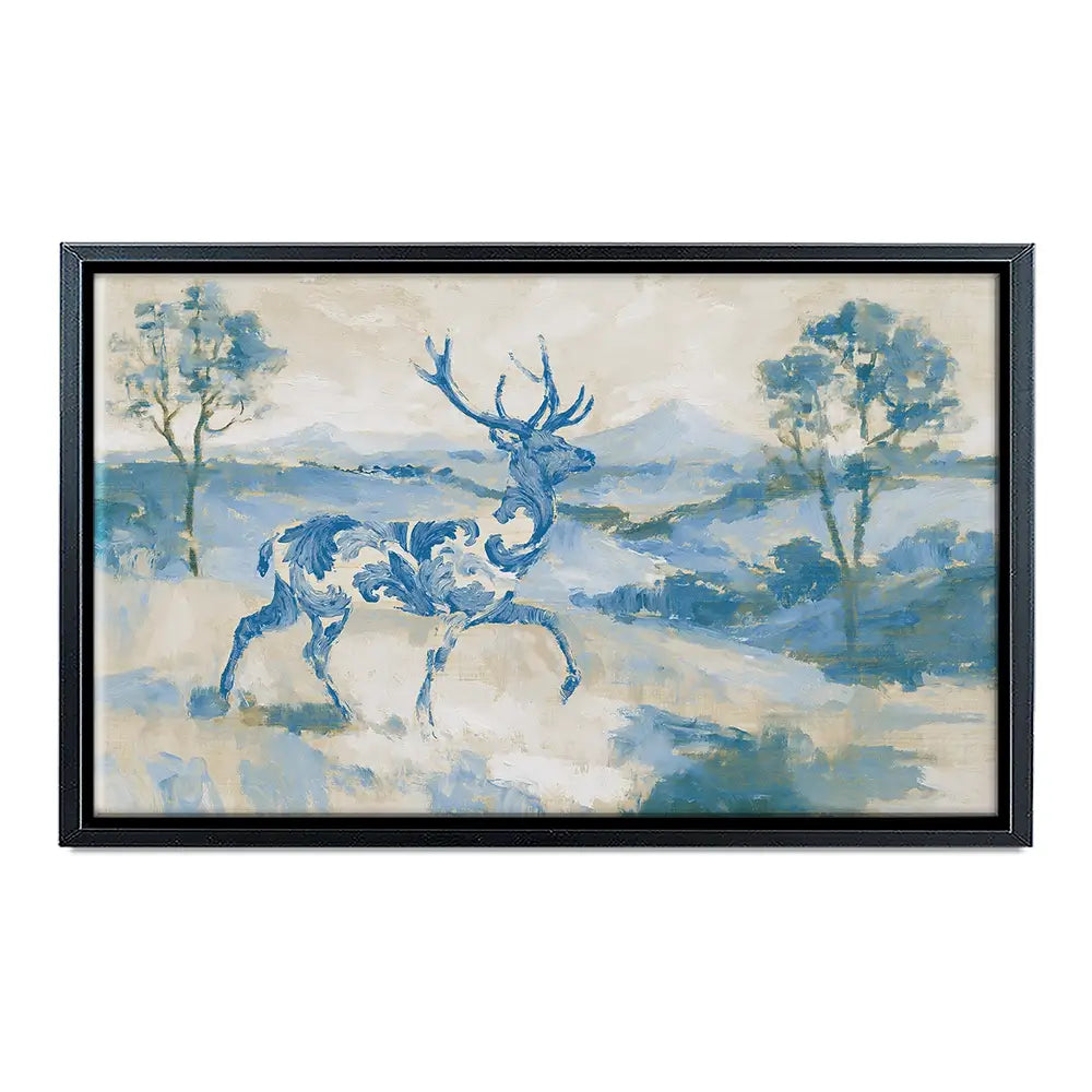 Whispered Stag Crossing Field Canvas Print Whispered Stag Crossing Field Canvas Print wall art product Chromatic Storm Studio