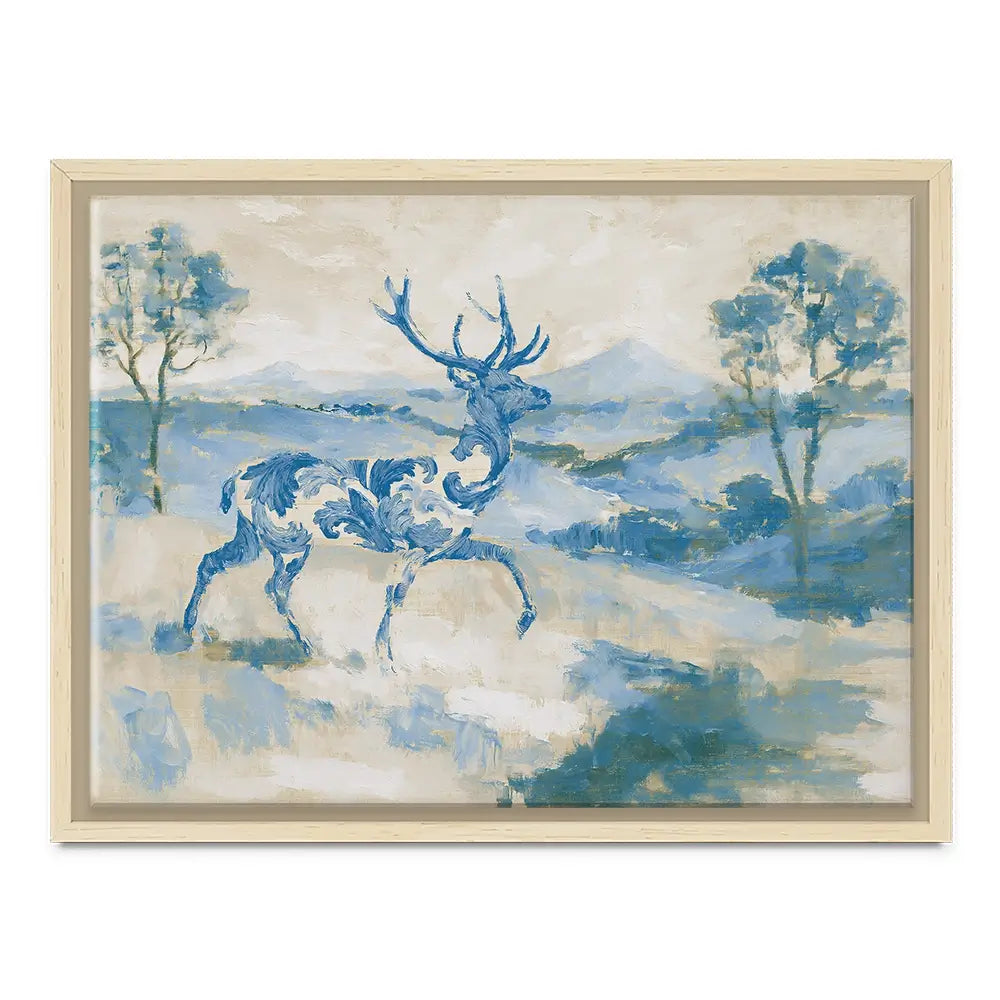 Whispered Stag Crossing Field Canvas Print Whispered Stag Crossing Field Canvas Print wall art product Chromatic Storm Studio