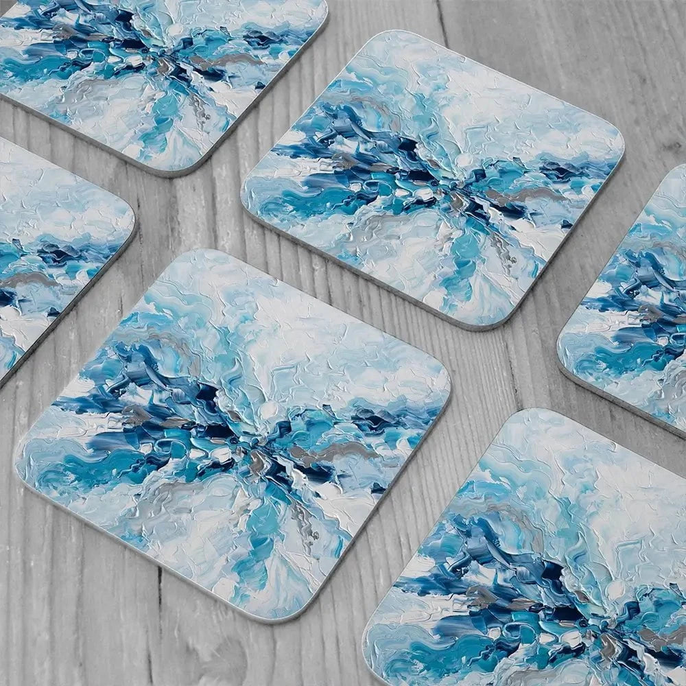 Whispering Blue Coaster Set Whispering Blue Coaster Set wall art product Olga Tkachyk