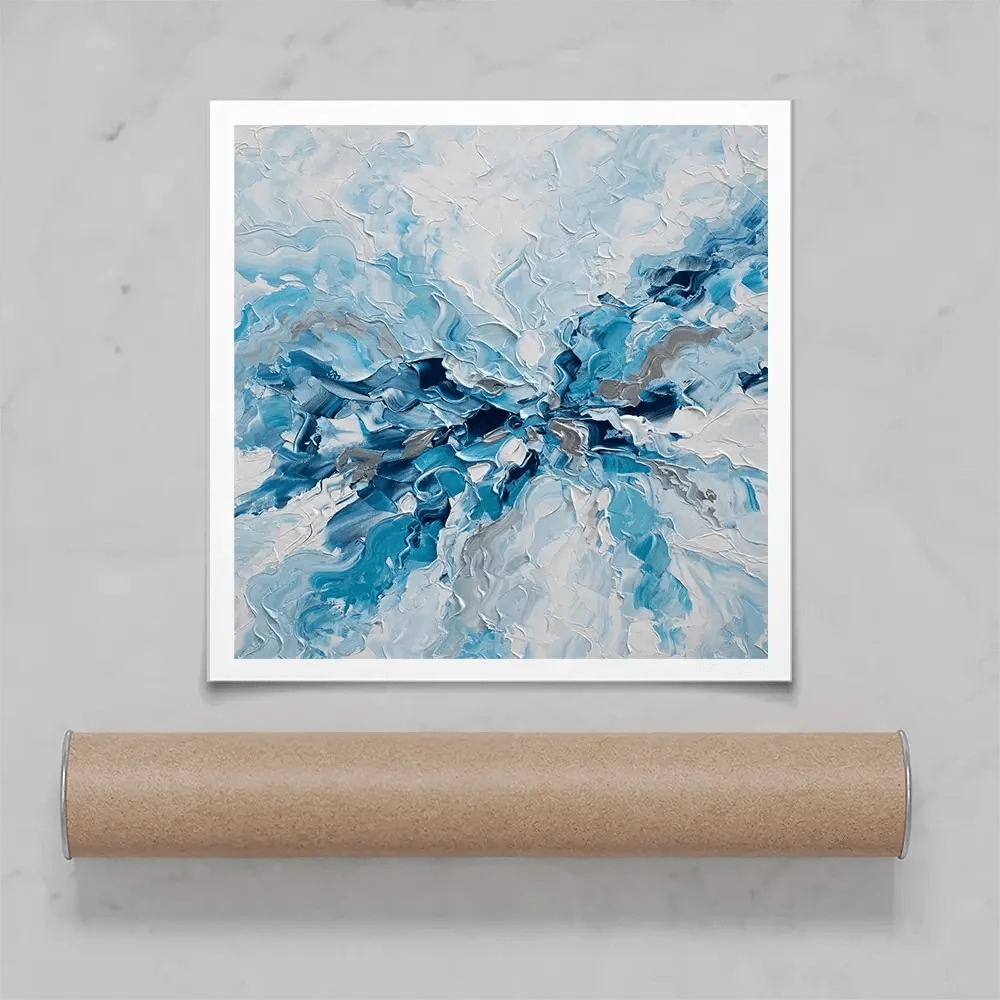 Whispering Blue Square Art Print Whispering Blue Square Art Print wall art product Olga Tkachyk