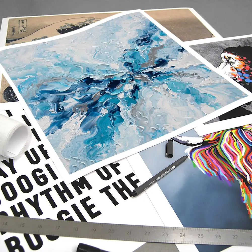 Whispering Blue Square Art Print Whispering Blue Square Art Print wall art product Olga Tkachyk