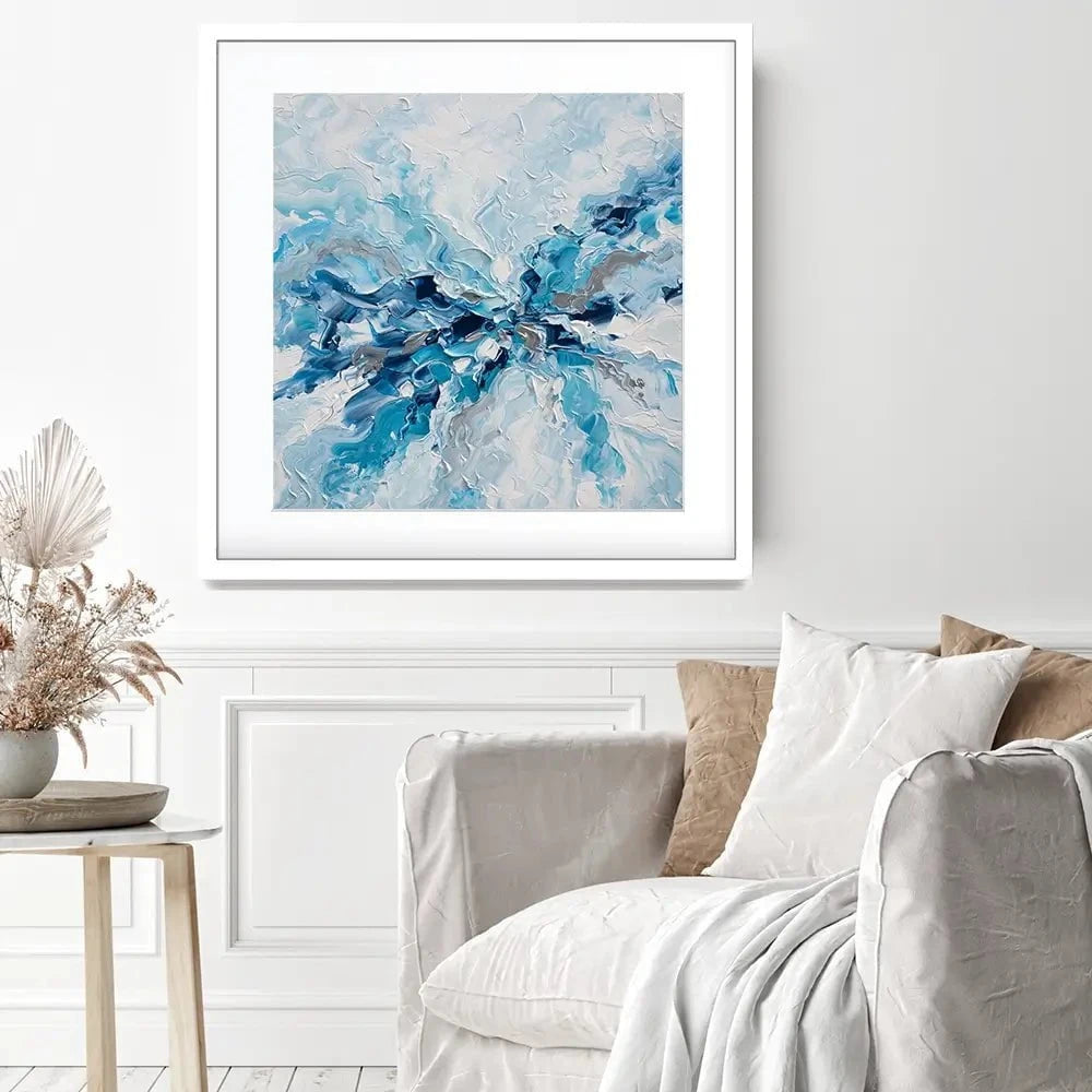 Whispering Blue Square Framed Art Print Whispering Blue Square Framed Art Print wall art product Olga Tkachyk