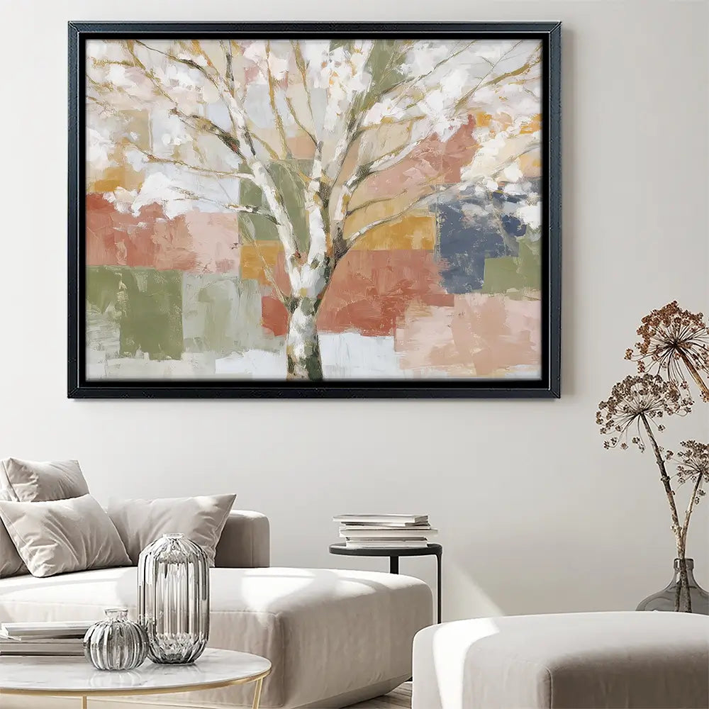 White Birch In Abstract Landscape Canvas Print White Birch In Abstract Landscape Canvas Print wall art product Chromatic Storm Studio