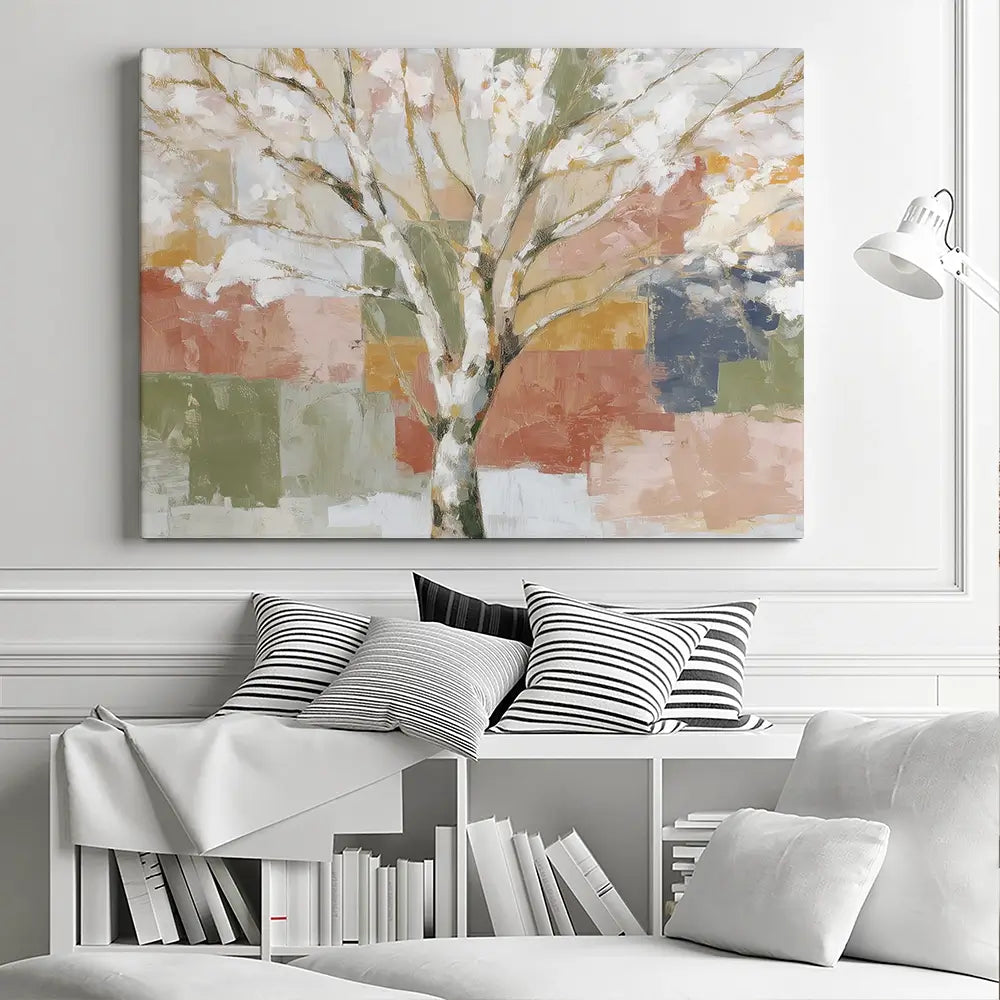 White Birch In Abstract Landscape Canvas Print White Birch In Abstract Landscape Canvas Print wall art product Chromatic Storm Studio