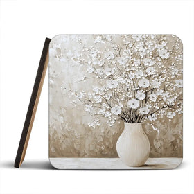 White Cherry Blossoms Coaster Set White Cherry Blossoms Coaster Set wall art product Franklyn Gregory - Independent