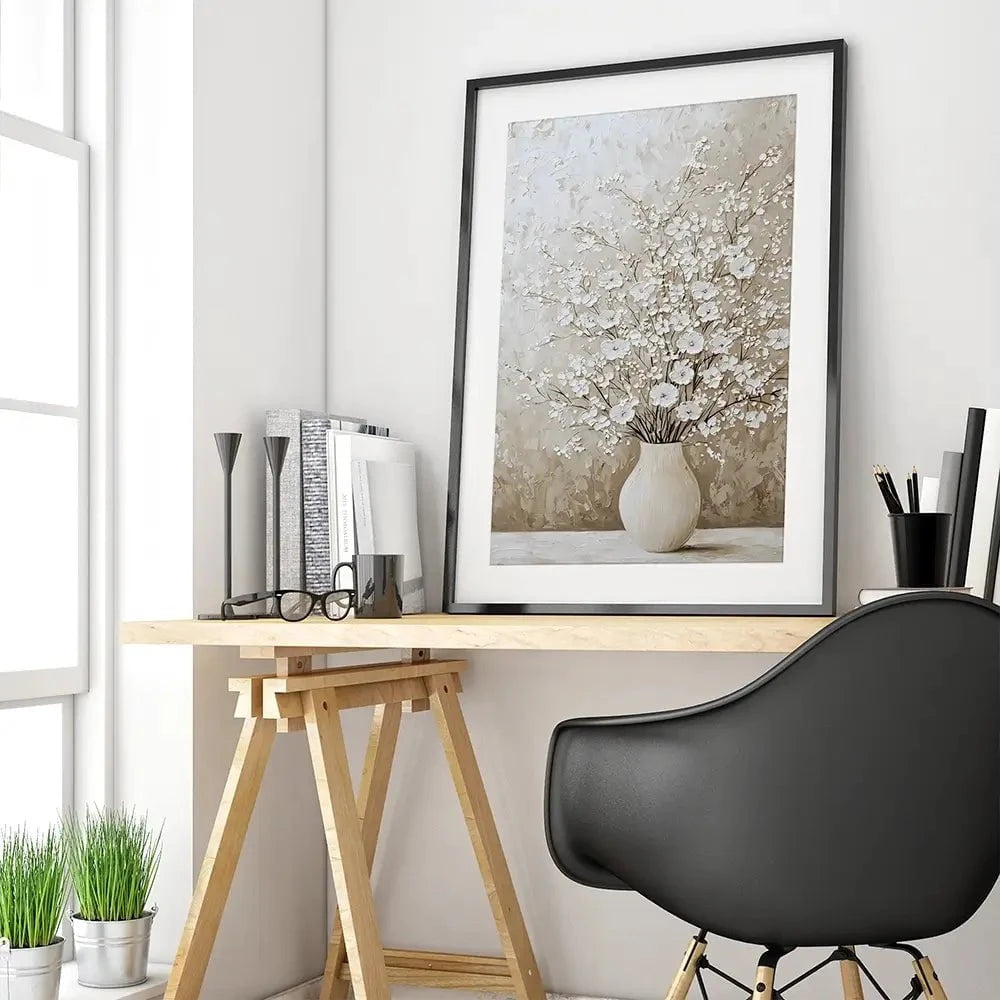 White Cherry Blossoms Framed Art Print White Cherry Blossoms Framed Art Print wall art product Franklyn Gregory - Independent