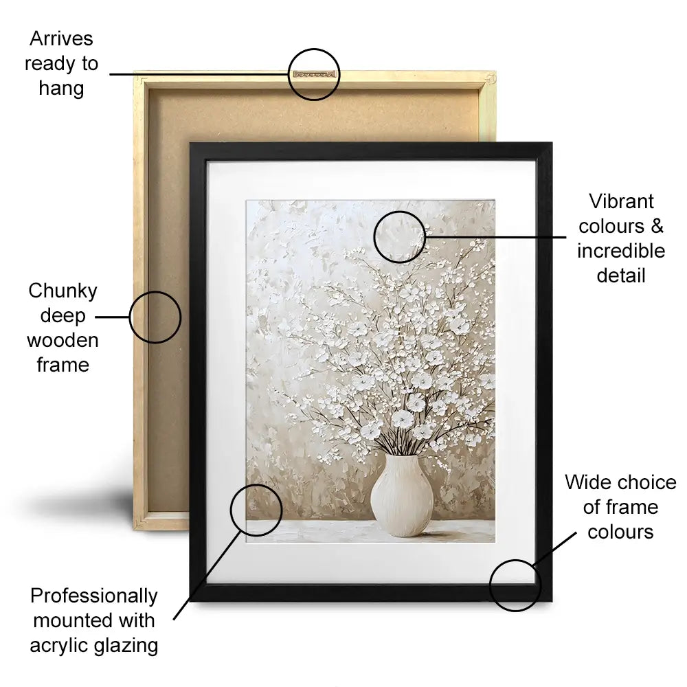 White Cherry Blossoms Framed Art Print White Cherry Blossoms Framed Art Print wall art product Franklyn Gregory - Independent