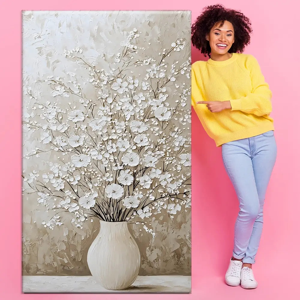 White Cherry Blossoms Oversized Canvas Print White Cherry Blossoms Oversized Canvas Print wall art product Franklyn Gregory - Independent