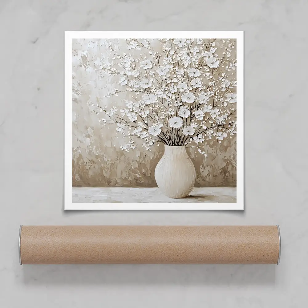 White Cherry Blossoms Square Art Print White Cherry Blossoms Square Art Print wall art product Franklyn Gregory - Independent