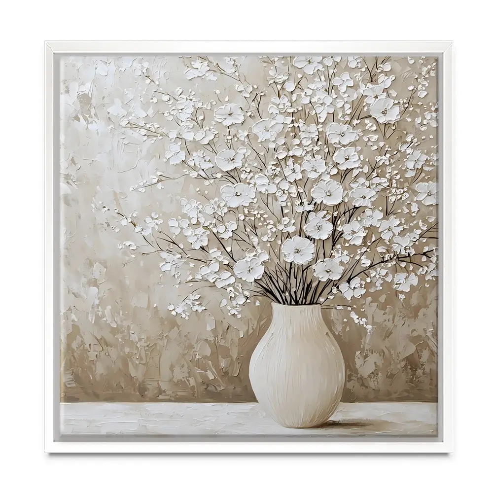 White Cherry Blossoms Square Canvas Print White Cherry Blossoms Square Canvas Print wall art product Franklyn Gregory - Independent