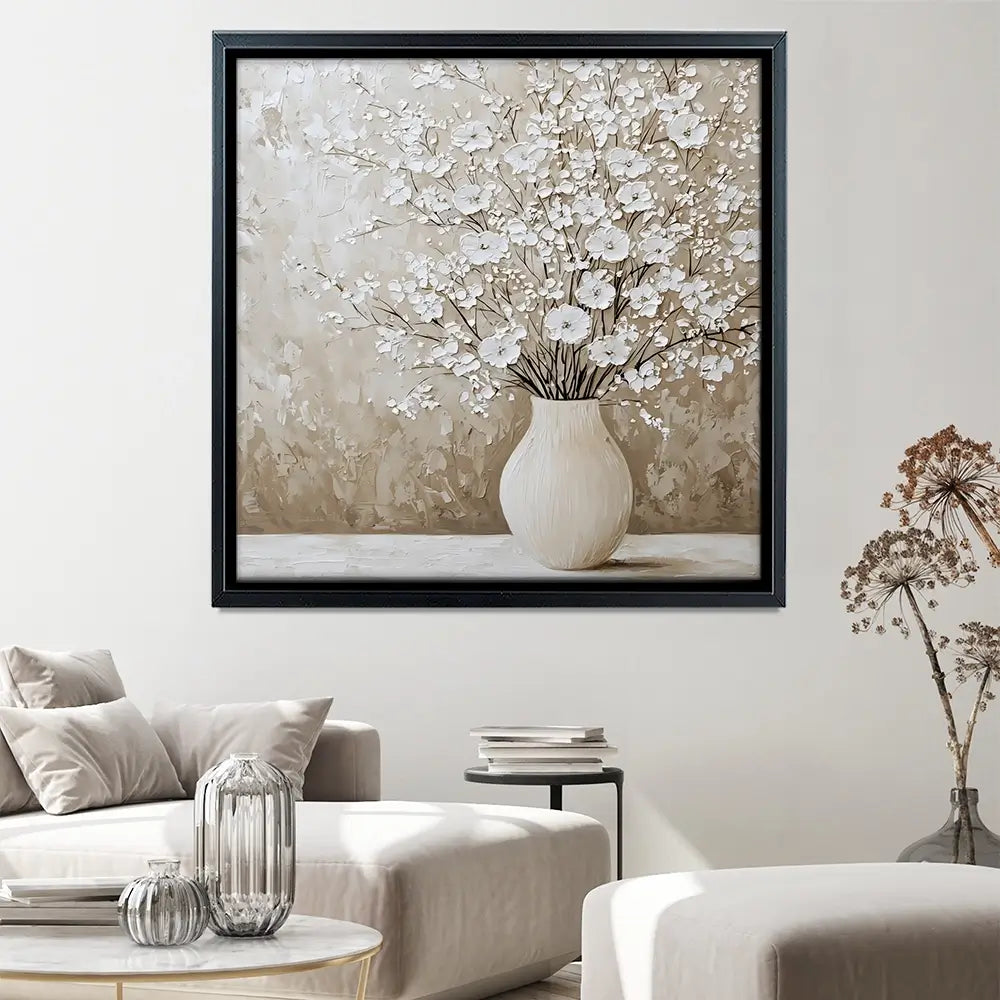 White Cherry Blossoms Square Canvas Print White Cherry Blossoms Square Canvas Print wall art product Franklyn Gregory - Independent