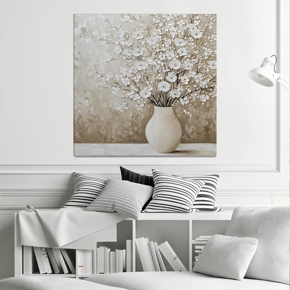 White Cherry Blossoms Square Canvas Print White Cherry Blossoms Square Canvas Print wall art product Franklyn Gregory - Independent