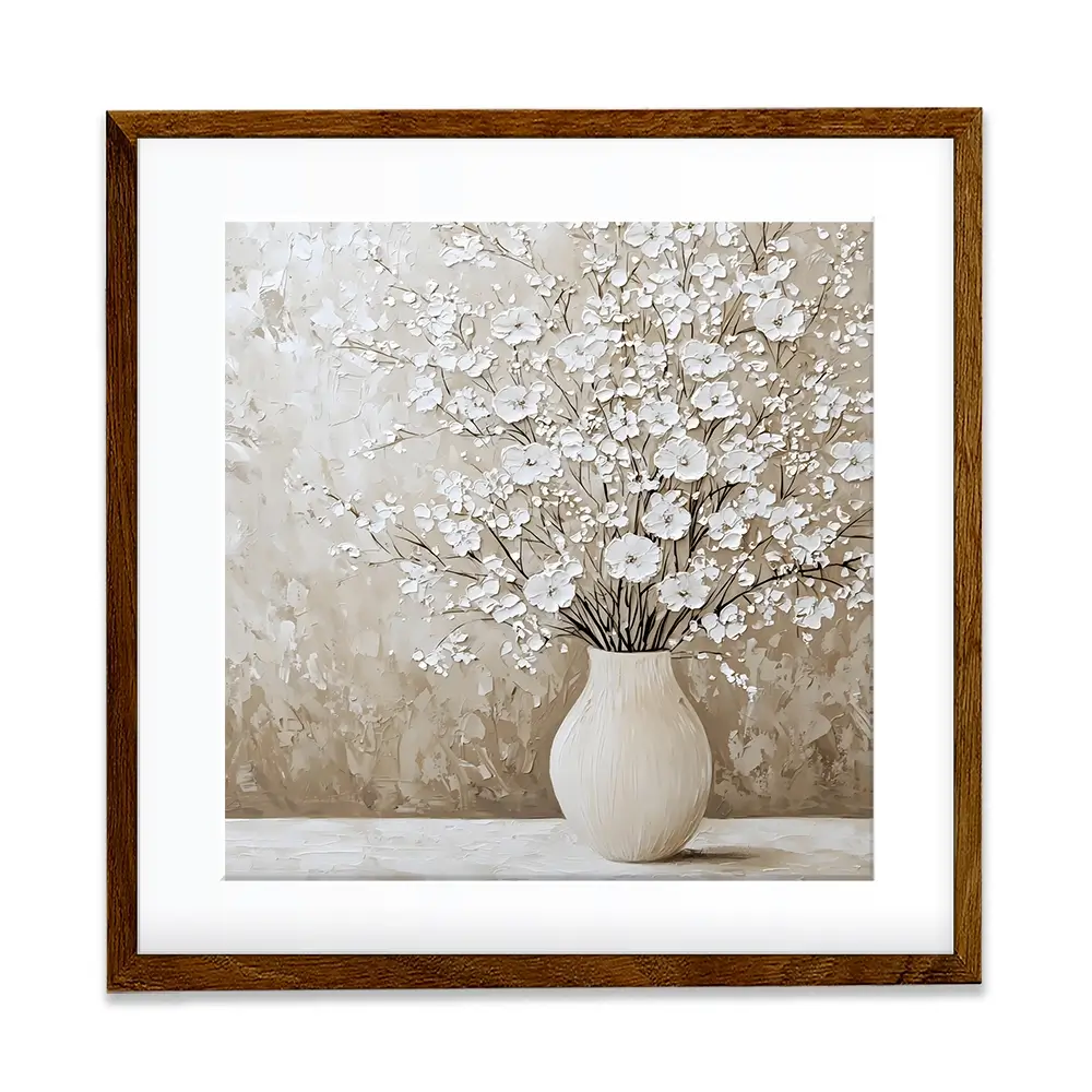 White Cherry Blossoms Square Framed Art Print White Cherry Blossoms Square Framed Art Print wall art product Franklyn Gregory - Independent