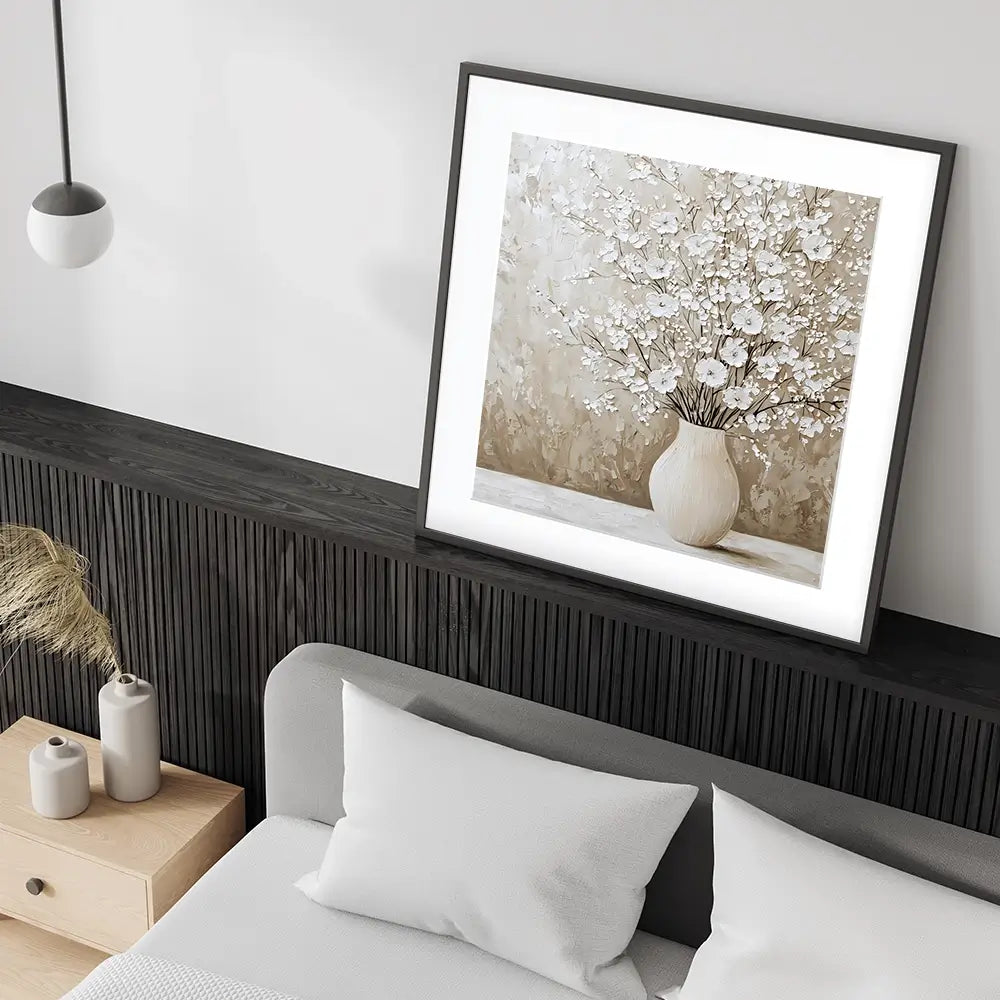 White Cherry Blossoms Square Framed Art Print White Cherry Blossoms Square Framed Art Print wall art product Franklyn Gregory - Independent