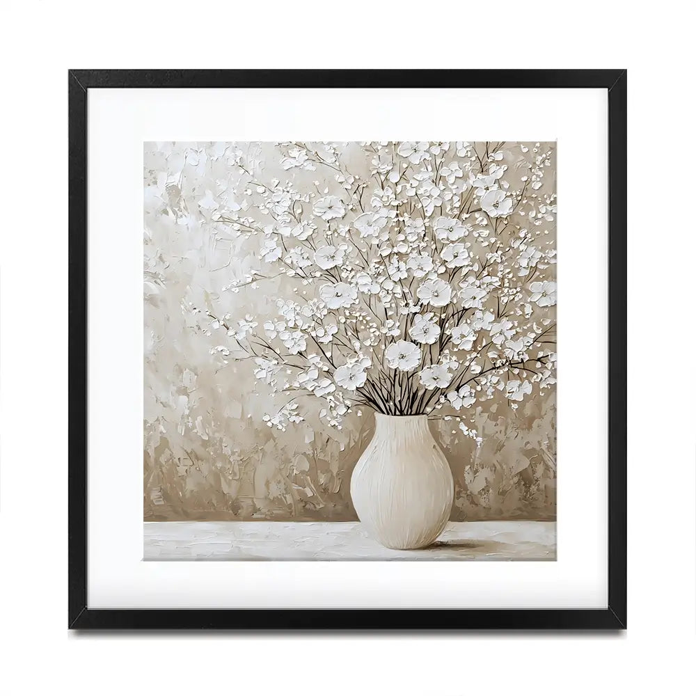 White Cherry Blossoms Square Framed Art Print White Cherry Blossoms Square Framed Art Print wall art product Franklyn Gregory - Independent