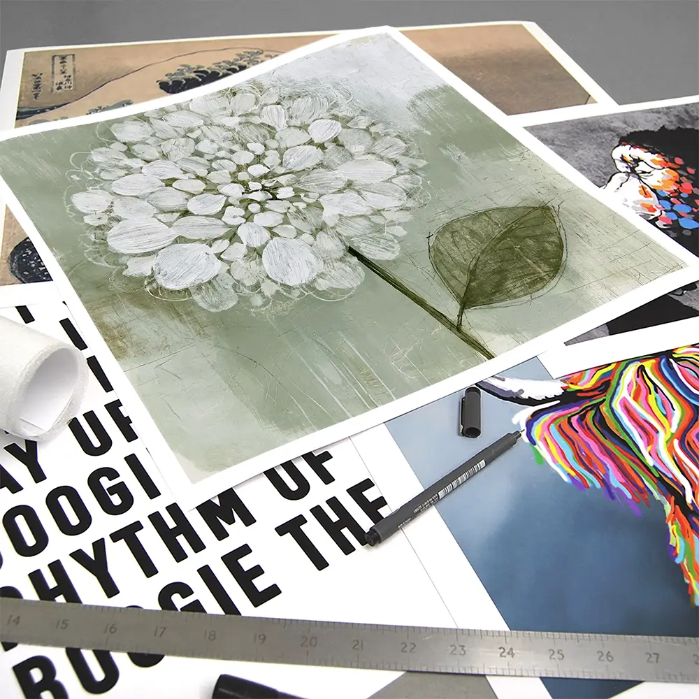 White Dahlia On Sage Square Art Print White Dahlia On Sage Square Art Print wall art product Chromatic Storm Studio