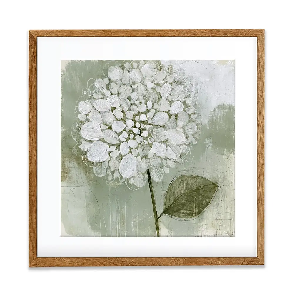 White Dahlia On Sage Square Framed Art Print White Dahlia On Sage Square Framed Art Print wall art product Chromatic Storm Studio
