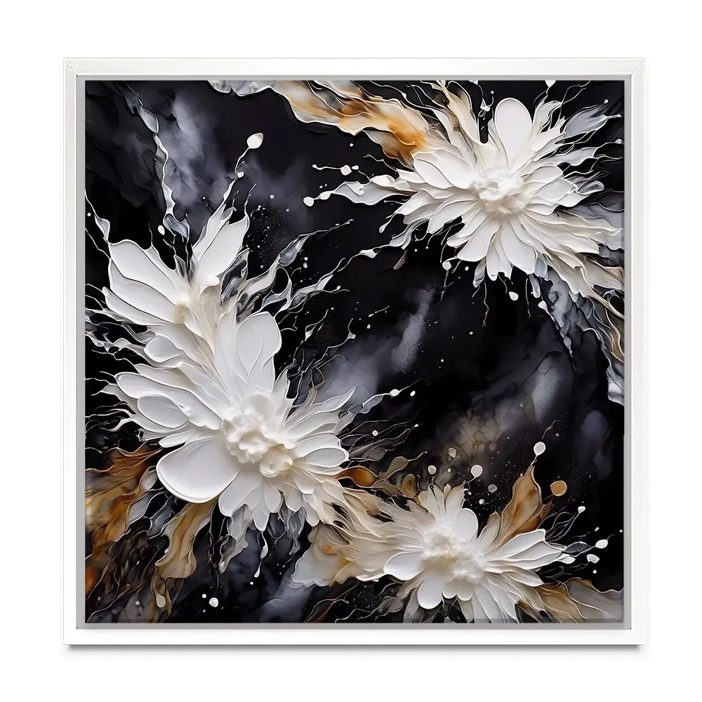 White Elegance Square Canvas Print White Elegance Square Canvas Print wall art product Violeta Allaberdieva