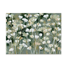 White Field Flowers On Sage Canvas Print White Field Flowers On Sage Canvas Print wall art product Chromatic Storm Studio