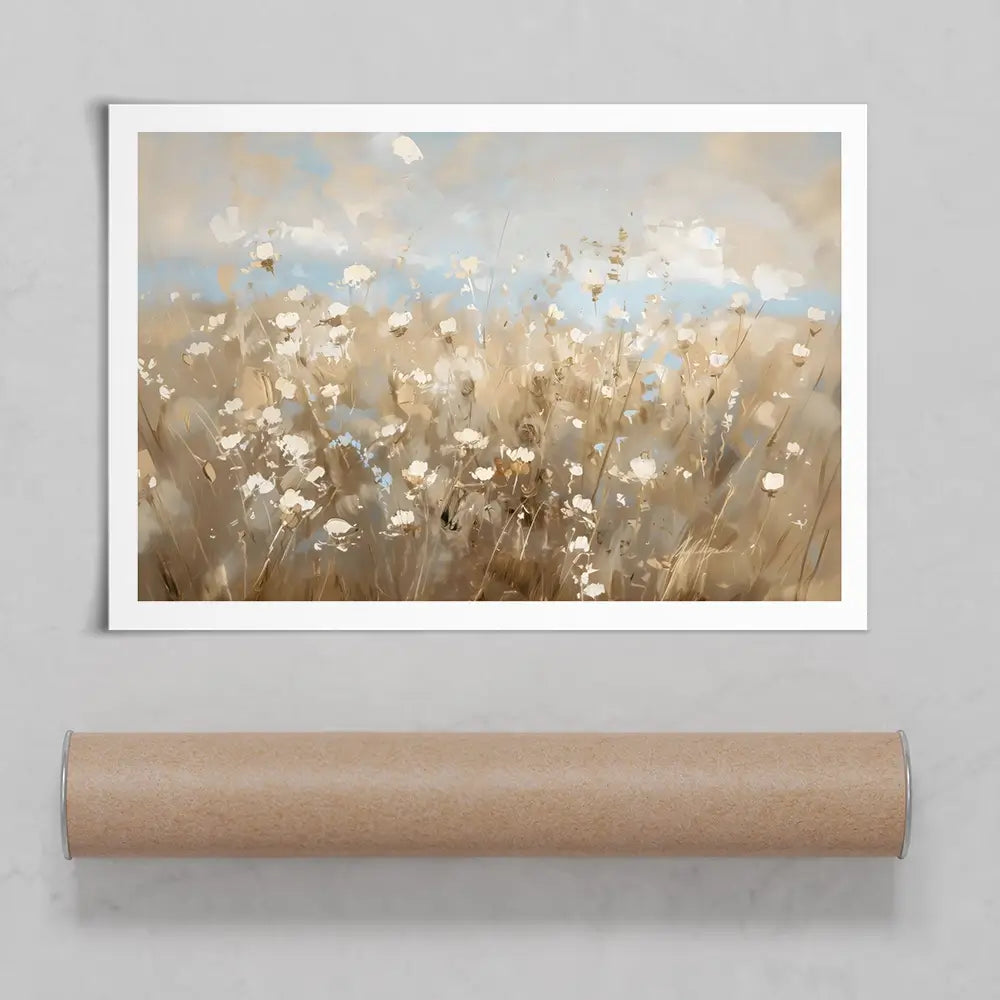 White Flower Field Art Print White Flower Field Art Print wall art product LSR Design Studio - Independent