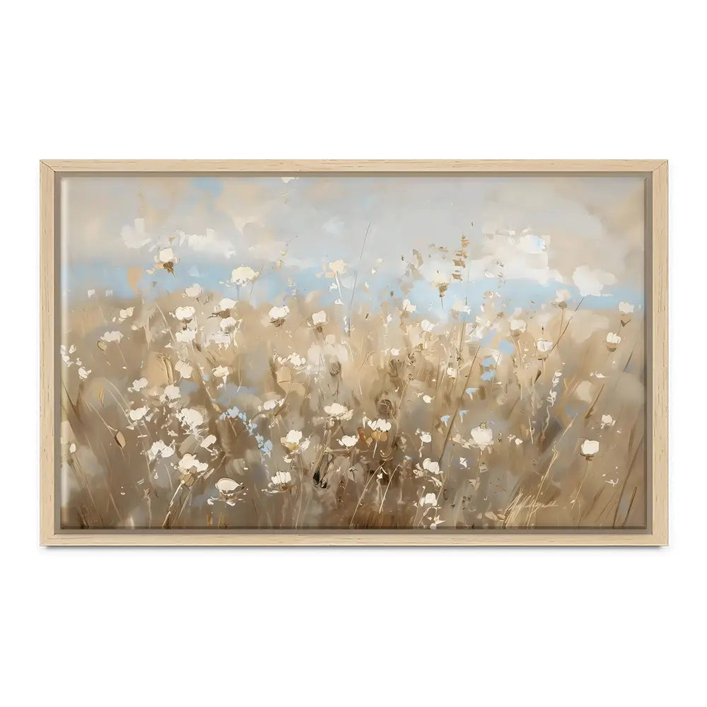 White Flower Field Canvas Print White Flower Field Canvas Print wall art product LSR Design Studio - Independent