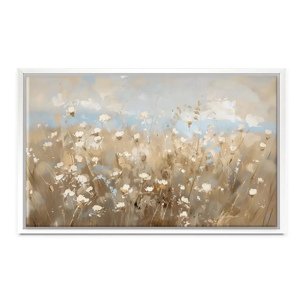White Flower Field Canvas Print White Flower Field Canvas Print wall art product LSR Design Studio - Independent