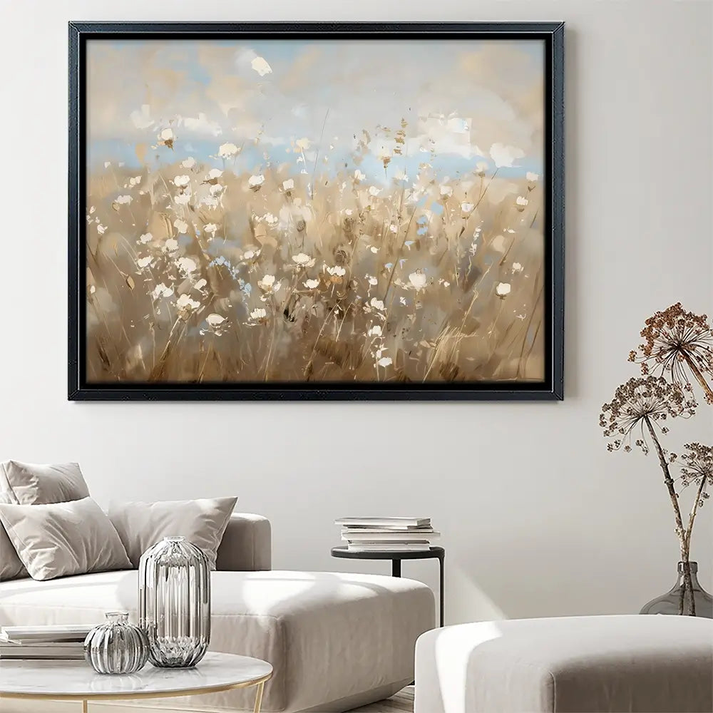 White Flower Field Canvas Print White Flower Field Canvas Print wall art product LSR Design Studio - Independent