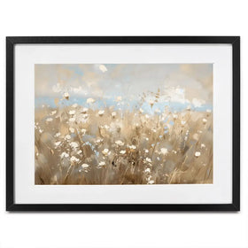 White Flower Field Framed Art Print White Flower Field Framed Art Print wall art product LSR Design Studio - Independent