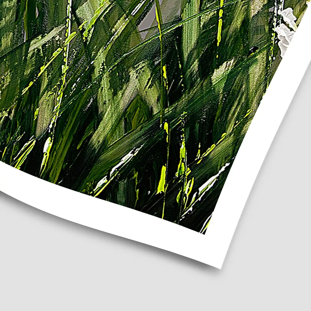 White Flowers Green Stems Square Art Print White Flowers Green Stems Square Art Print wall art product Osnat Tzadok