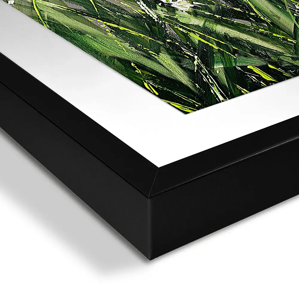 White Flowers Green Stems Square Framed Art Print White Flowers Green Stems Square Framed Art Print wall art product Osnat Tzadok