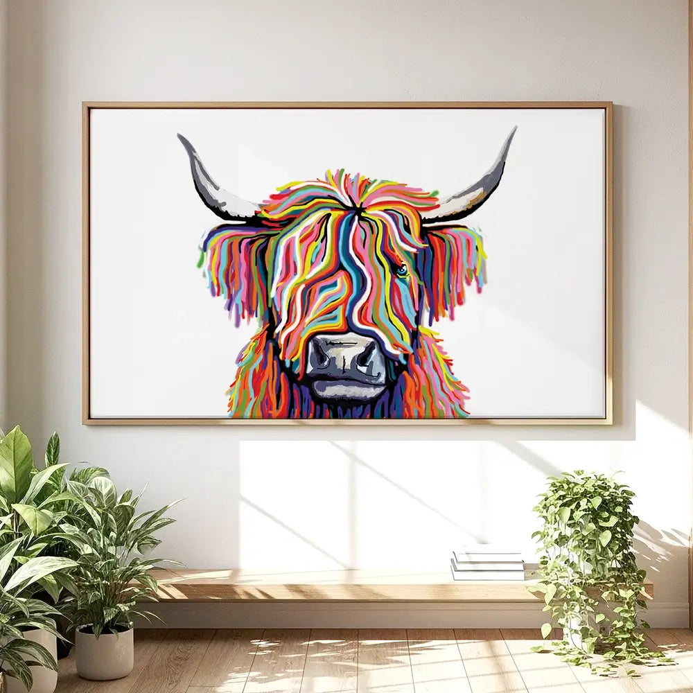 White Highland Cow Oversized Canvas Print White Highland Cow Oversized Canvas Print wall art product Independent