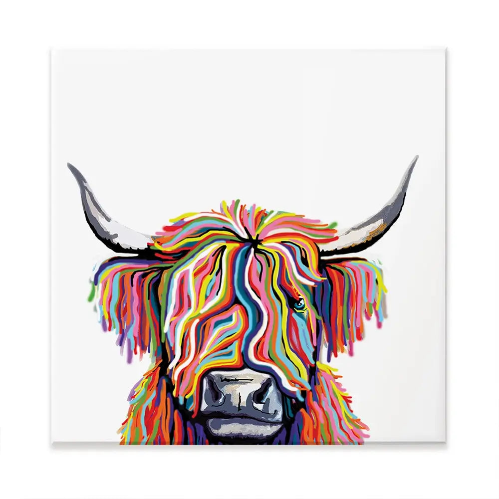 White Highland Cow Oversized Canvas Print White Highland Cow Oversized Canvas Print wall art product Independent