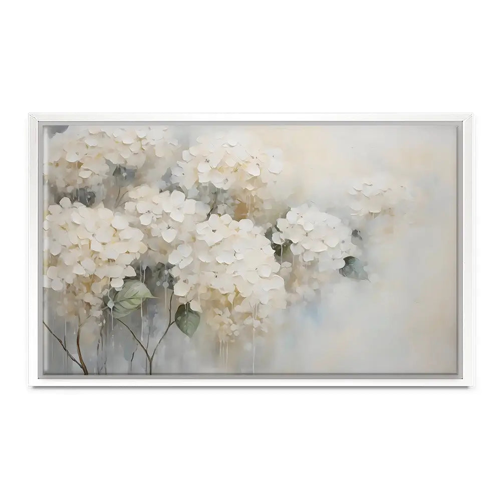 White Hydrangeas Canvas Print White Hydrangeas Canvas Print wall art product Arlington Prints - Independent