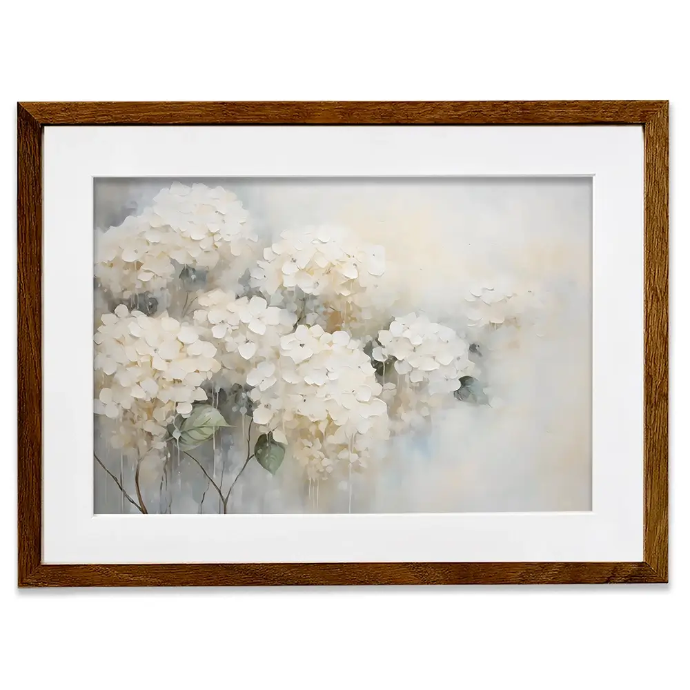 White Hydrangeas Framed Art Print White Hydrangeas Framed Art Print wall art product Arlington Prints - Independent