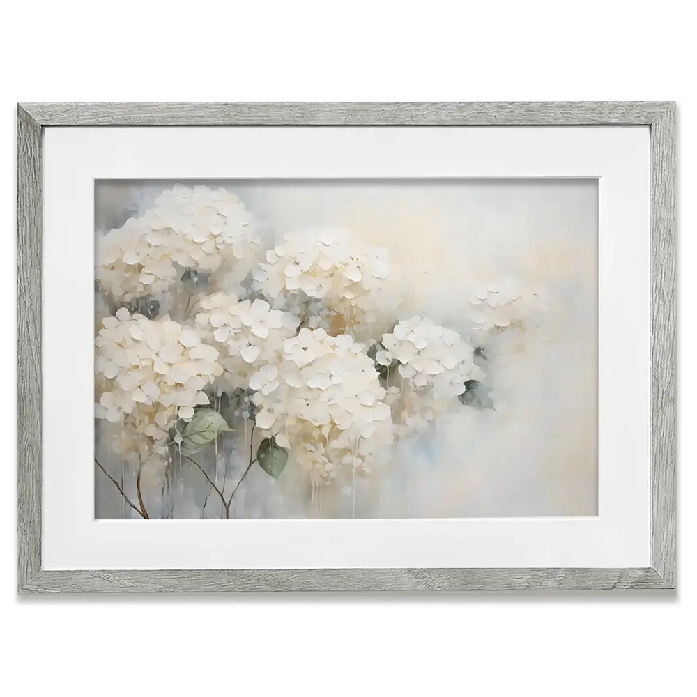 White Hydrangeas Framed Art Print White Hydrangeas Framed Art Print wall art product Arlington Prints - Independent