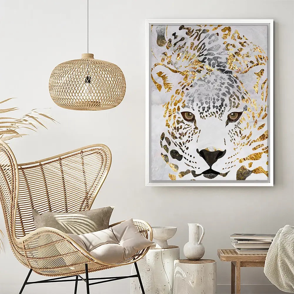 White Jaguar Canvas Print White Jaguar Canvas Print wall art product Sarah Manovski