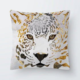 White Jaguar Cushion White Jaguar Cushion wall art product Art Print Shop