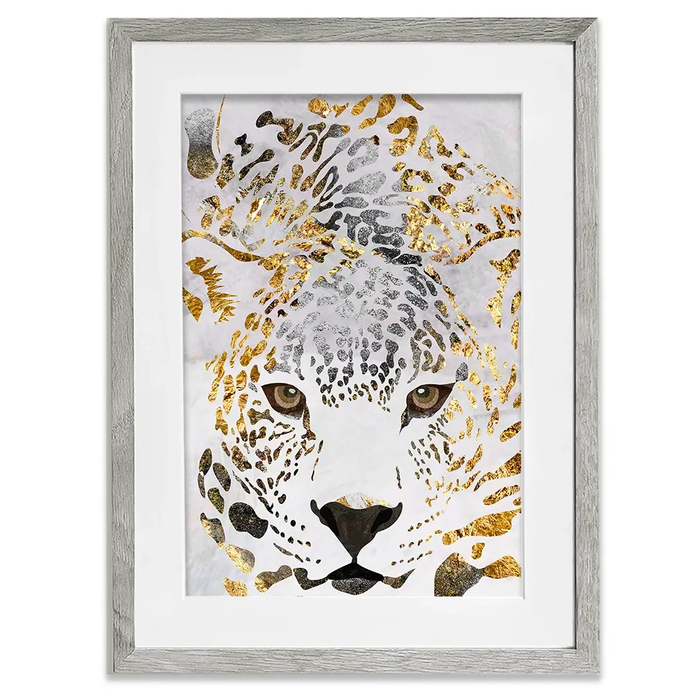 White Jaguar Framed Art Print White Jaguar Framed Art Print wall art product Sarah Manovski