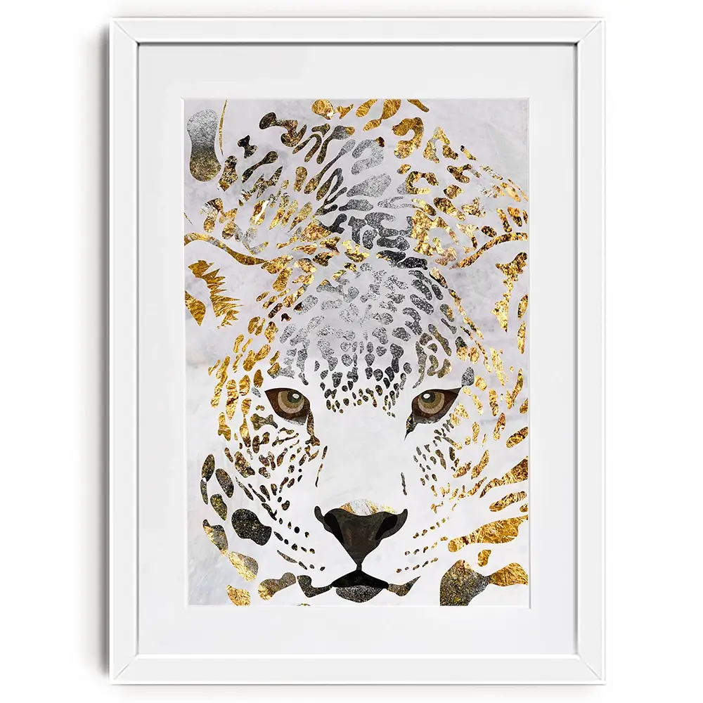 White Jaguar Framed Art Print White Jaguar Framed Art Print wall art product Sarah Manovski