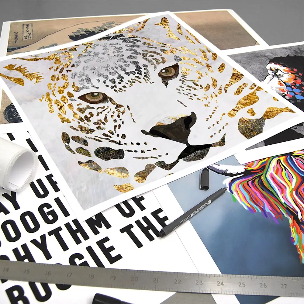 White Jaguar Square Art Print White Jaguar Square Art Print wall art product Art Print Shop