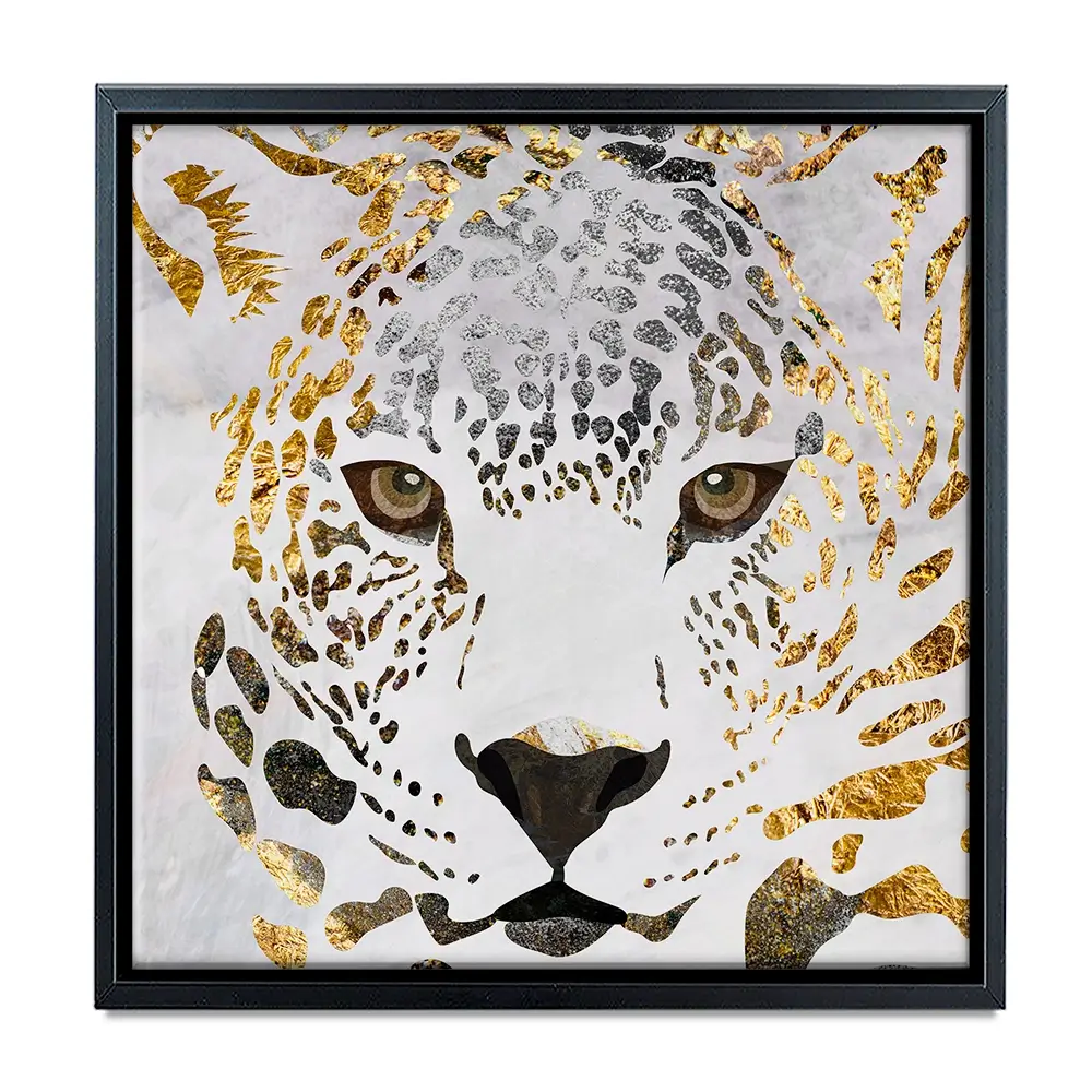 White Jaguar Square Canvas Print White Jaguar Square Canvas Print wall art product Art Print Shop