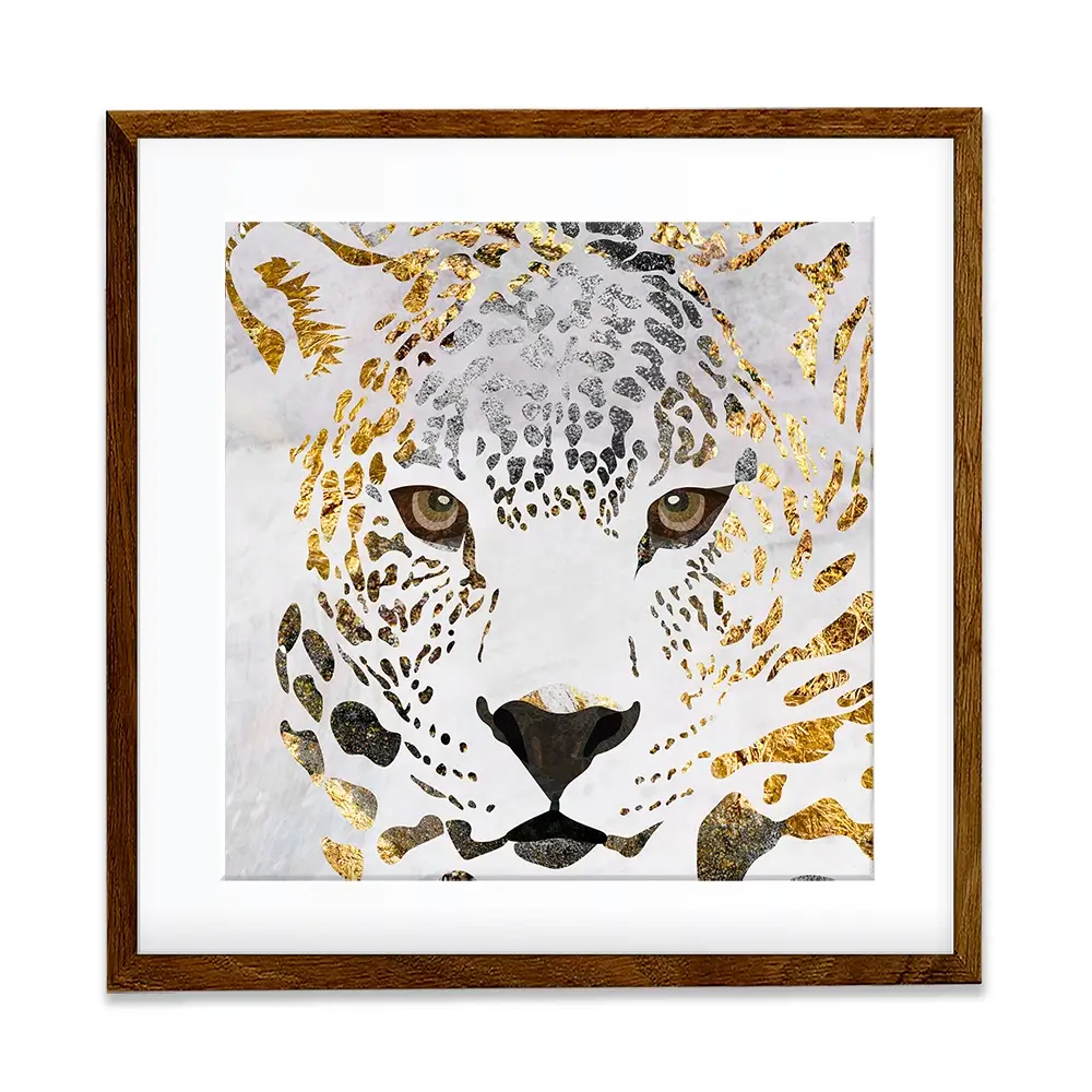 White Jaguar Square Framed Art Print White Jaguar Square Framed Art Print wall art product Art Print Shop