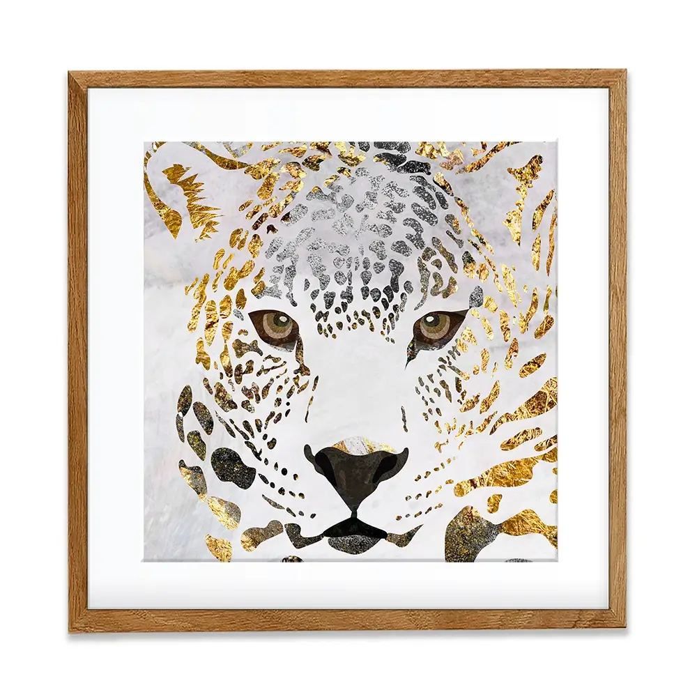 White Jaguar Square Framed Art Print White Jaguar Square Framed Art Print wall art product Art Print Shop