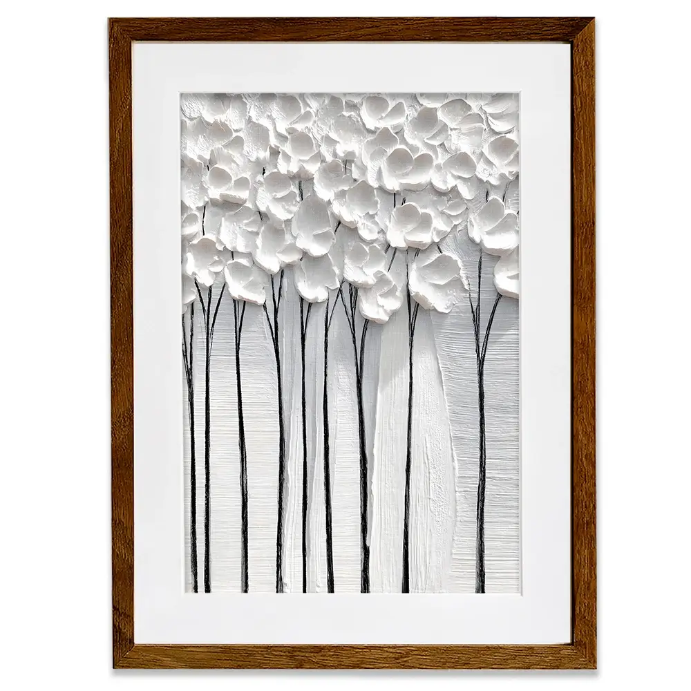 White Petals Framed Art Print White Petals Framed Art Print wall art product LSR Design Studio - Independent